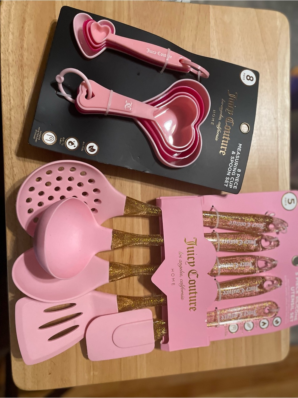 Juicy Couture Pink Heart Measuring Spoon & Pink Kitchen Utensil Set